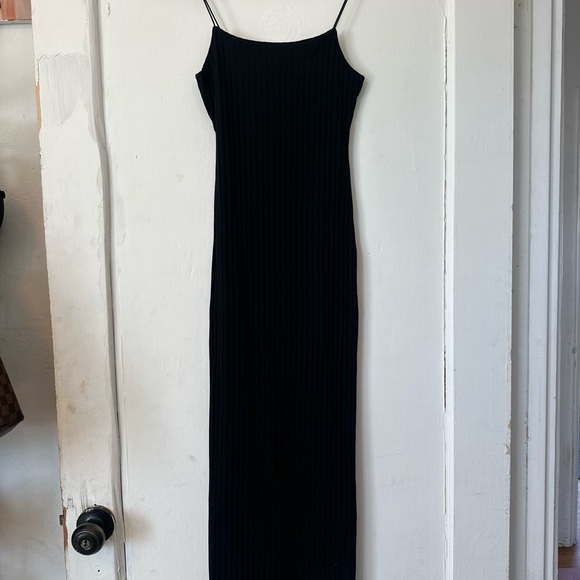 Zara Black Maxi Dress with Spaghetti Straps - Picture 1 of 4
